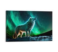SDFUGB Lone Wolf Sings His Poster Decorative Painting Canvas Wall Posters And Art Picture Print Modern Family Bedroom Decor Posters 16x24inch(40x60cm)