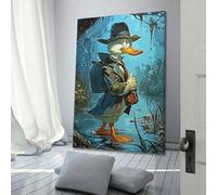 SDFUIJXCV Detective Duck Poster Poster Decorative Painting Canvas Wall Posters And Art Picture Print Modern Family Bedroom Decor Posters 16x24inch(40x60cm)