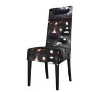 sdfunn Black Mystery Heart Stone Printed Dining Chair Seat Coversâ€“Universal Size, Waterproof & Cat-Scratch Resistant, Easy-to-Clean