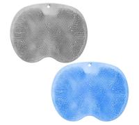 SDFWGG 2 Pieces Bathtub Mat with Suction Cup Non-Slip Multifunctional Brush Foot Massager Exfoliating Massager for the Back Soothing and Relaxing