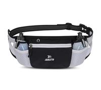 SDFWGG Running Belt with Water Bottle, Sports Bum Bag, Drinking Belt, Running with Bottle Holder, Mobile Phone Pocket, Zip Pocket, Large Capacity for Jogging, Fitness, Hiking, Cycling