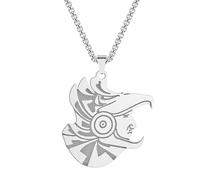 SDFXCDR Aztec Eagle Warrior Pendant Men Necklace Punk Ancient Jewelry Servant Of The Sun God Male Necklace