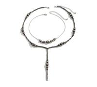 SDFXCDR choker necklaces for women，2Pcs/Set Creative Plastics CCB Beads Y Necklace for Women 2025 Goth Chest Chain Neck Jewelry Accessories，gift