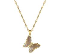 SDFXCDR choker necklaces for women,Classic Romantic White Crystal Transparent Butterfly Necklace Fashion Noble Design Animal Versatile Clavicle Chain Pendant,gift