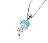 SDFXCDR choker necklaces for women，Fashion Cute Blue Jellyfish Necklace Exquisite Animal Pendant Jewelry Jellyfish