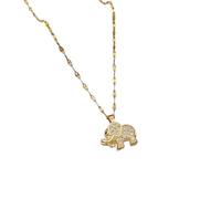 SDFXCDR choker necklaces for women,Fashion Light Luxury Micro-inlaid Three-dimensional Elephant Necklace Classic Auspicious Animal All-match Clavicle Chain,gift