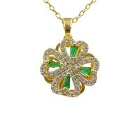 SDFXCDR choker necklaces for women，Fashionable European and American Micro-inlaid Green Jewelry Rotatable Necklace Classic Personality Love Versatile Clavicle Chai，gift