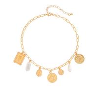 SDFXCDR choker necklaces for women，Luxury Retro Angel Rose Relief Pendant Choker Necklace Woman Temperament Gold Color Collarbone Female Party Jewelry，gift