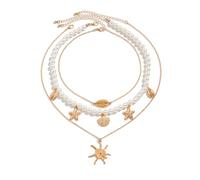 SDFXCDR choker necklaces for women，Multilayer Elegant Imitation Pearl Chain Necklace Women Bridal Love Heart Bowknot Starfish Pendant Choker Y2K Jewelry，gift