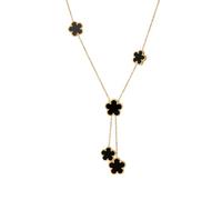 SDFXCDR choker necklaces for women,Reversible Five Leaf Flower Pendant Necklace For Women Fashion Party Gift Clover Neck Chain Jewelry,gift