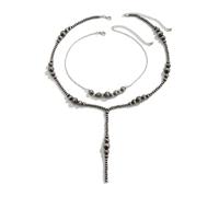 SDFXCDR choker necklaces for women，Vintage Multilayer CCB Plastics Bead Pendant Necklace Women Goth Statement Vintage Y Choker Chain Jewelry New，gift