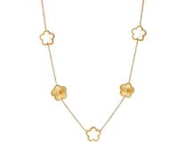 SDFXCDR choker necklaces for women，White Five Leaf Flower Pendant Necklace For Women Fashion Two-Sided Clover Neck Chain Jewelry，gift