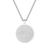SDFXCDR Handmade Islamic Mashallah Men Necklace Jewelry Medallion Ottoman Calligraphy Surah Al Qalam Vintage Necklace