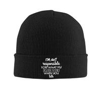 SDFXCDR I'm Not for What My Face Does When You Talk Knitted Hat for Women Men Bonnet Hats Unisex Winter Beanies Acrylic Warm Melon Cap Winter Warmth Multicoloured