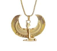 SDFXCDR men necklace chain friendship Ancient Egyptian goddess Isis wings necklace men's and women's religious lucky amulet jewelry gift gift