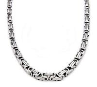 SDFXCDR men necklace chain friendship Byzantine Chain Braided Chain Necklace Bracelet Set Men's Biker Punk Hip Hop Rock Jewelry Accessories gift