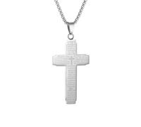 SDFXCDR men necklace chain friendship Christian Cross Pendant Engraved Bible Necklace Men Women Catholic Prayer Lucky Amulet Jewelry gift