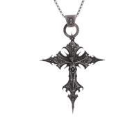 SDFXCDR men necklace chain friendship Dante Purgatory Cross Necklace Vintage Gothic Suffering Necklace Religious Christian Jewelry for Men and Women gift