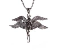 SDFXCDR men necklace chain friendship Four-Winged Angel Beast Pendant Holy Angel Goddess Necklace Men and Women Trend Cartoon Animation Jewelry gift