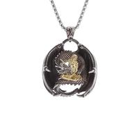 SDFXCDR men necklace chain friendship Mythical Dragon Training Goddess Guardian Pendant Dragon God Knight Necklace Couple Fashion Jewelry gift