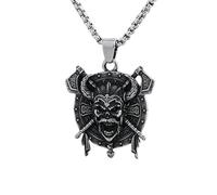 SDFXCDR mens chain necklace Biker 2024 New Punk Unique Style Viking Roman Helmet Mask Knight Axe Pendant Necklace For Man Women teachers gifts
