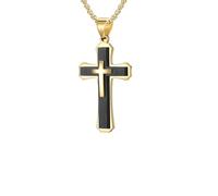 SDFXCDR mens chain necklace Cross Pendants Men Necklaces Gold Silver Color Layers Pendant Faith Jewelry Gift teachers gifts