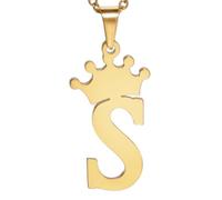SDFXCDR mens chain necklace Crown King For Women A-Z Alphabet Letter Pendant Necklaces Personalization Necklace Charm Jewelry teachers gifts