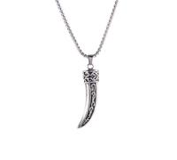 SDFXCDR mens chain necklace Ethnic Style Retro Personality Domineering Wolf Tooth Necklace Men And Women Trend Street Hip-Hop Punk Pendant Accessories teachers gifts