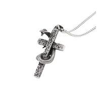 SDFXCDR mens chain necklace European and American fashion domineering punk style plate snake cross necklace men's hip-hop personality niche trend teachers gifts