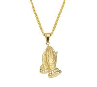 SDFXCDR mens chain necklace Fashion 2 Sizes Hiphop Necklace Prayer Hand Praying Hands Cross Pattern Pendants Bling Rhinestone Jewelry teachers gifts