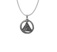 SDFXCDR mens chain necklace God's Eye Lucifer Pendant Necklaces for Men Boys Vintage Snake Circle Pendant with Box Chain Satanism Symbol teachers gifts