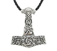 SDFXCDR mens chain necklace Gothic Thor Hammer Mjolnir Pendant Viking Necklace Men Women Irish Trinity Knots Talisman Jewelry teachers gifts
