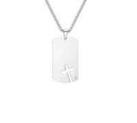 SDFXCDR mens chain necklace Hollow Cross DogTag Necklaces for Men Waterproof Pendant Necklaces Religious Faith Christ Gift Jewelry teachers gifts