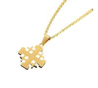 SDFXCDR mens chain necklace JERUSALEM CROSS NECKLACE FOR MEN BIBLE CRUSADERS PENDANT ISRAEL JEWELS Bible Crusaders WITH 24 INCH teachers gifts