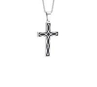 SDFXCDR mens chain necklace Men's Celtic Knot Cross Necklace Cross Pendant Necklace Mean Endless Vitality Never-ending Love Gift teachers gifts