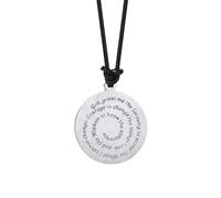 SDFXCDR mens chain necklace Men's Necklace Wisdom Quotes Prayer Round Pendant With Leather Rope Chain Choker 20 in teachers gifts