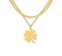 SDFXCDR mens chain necklace Necklaces For Women Girl Four-leaf Clover Layered Snake Chains Lucky Grass Pendants Jewelry Gift teachers gifts