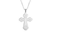 SDFXCDR mens chain necklace Orthodox Cross Necklaces for Women Men Russian Slavic Christian Prayer Talisman Choker Jewelry Gift teachers gifts