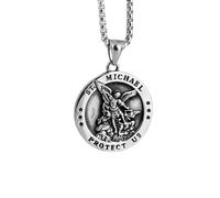 SDFXCDR mens chain necklace Temperament Classic Saint Christopher Pendant Necklace Women Men Angle Necklace Ancient Jewelry teachers gifts