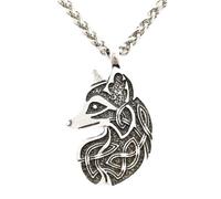 SDFXCDR mens chain necklace Viking Fox Necklace Animal Amulet Irish Knots Talisman Wicca Pagan Punk Jewelry teachers gifts