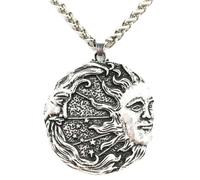 SDFXCDR mens chain necklace Witchcraft Sun Moon Star Wicca Pagan Spiritual Jewelry Vintage Necklace Women Men Ouija Witch Pendant teachers gifts