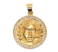 SDFXCDR mens necklace 2021 Hot Ancient Greek gy Gold Color Medusa Zircon Pendant Necklace Men 's and Women 's Amulet Bring Luck Jewelry Gifts teachers gifts