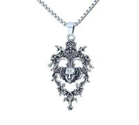 SDFXCDR mens necklace 2024 New Creative Clown Face Pendant Necklace Hand-Craved Joker Choker For Man Women Personality Charm Jewelry Punk Rock teachers gifts