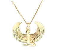 SDFXCDR mens necklace Ancient Egyptian Goddess Isis Wings Pendant Patron God Horus Necklace Men Women Vintage Prayer Amulet Jewelry Gift teachers gifts