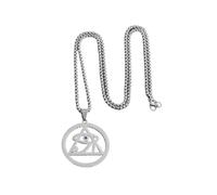 SDFXCDR mens necklace Ancient Egyptian Gods Eye of Horus Triangular Eye Necklace for Men Retro Punk Lucky Jewelry teachers gifts