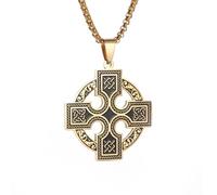 SDFXCDR men's necklace，Celtic Knot Pendant Necklace Celtic Cross Irish Triquetra Trinity Knot Jewelry Gift for Women Men