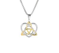 SDFXCDR men's necklace，Celtic Knot Triquetra Trinity Love Heart Pendant Necklace Irish Witch Knot Amulet Vintage Necklaces Jewelry Mother Day