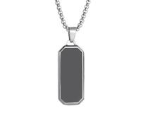 SDFXCDR mens necklace Classic Black Rectangular Pendant Necklace Suitable for Men and Women Fashion Casual Holiday Jewelry teachers gifts