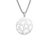 SDFXCDR mens necklace Crescent Celtic Knot Witchcraft Magic Circle Pentagram Pendant Necklace for Men Fashion Lucky Amulet Jewelry teachers gifts