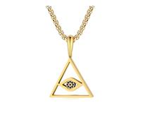 SDFXCDR men's necklace，Devils Eye Triangular Pendants Men Women High End Personalized Versatile Necklaces Fashion Jewelry